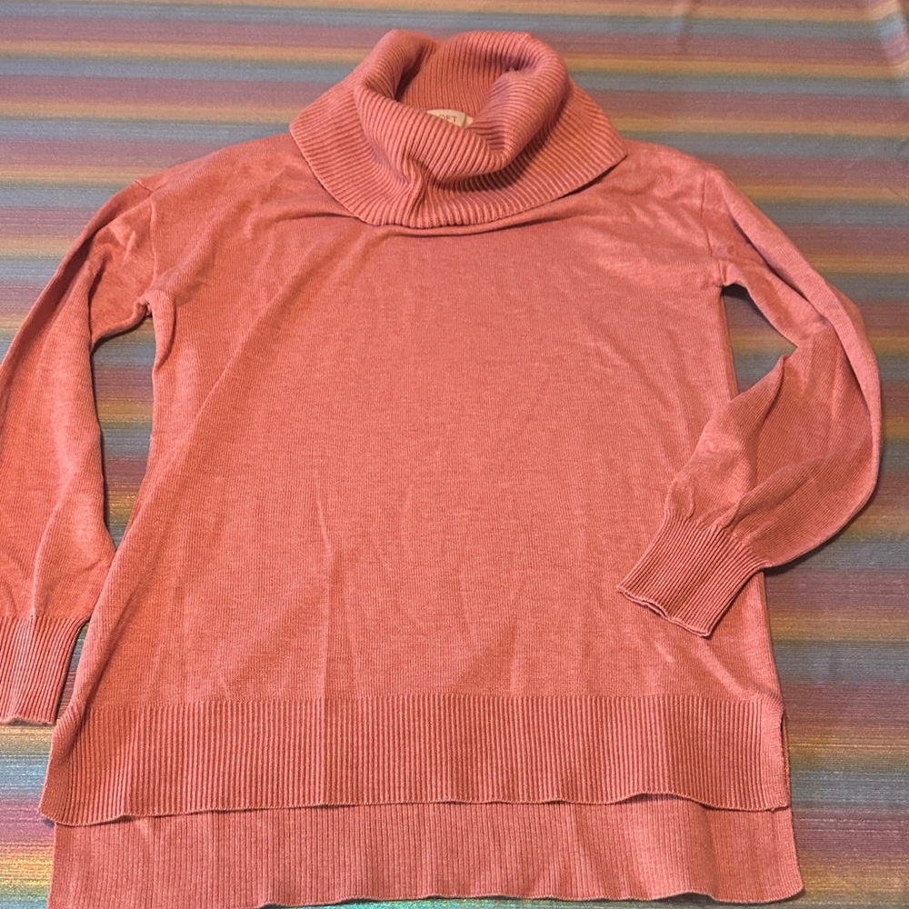 LOFT Coral Cowl Neck Sweater